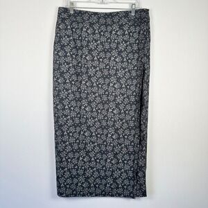 NWT‎ Rip Skirt Hawaii Farmhouse Twigs Black Long Column Womens L Vacation Resort